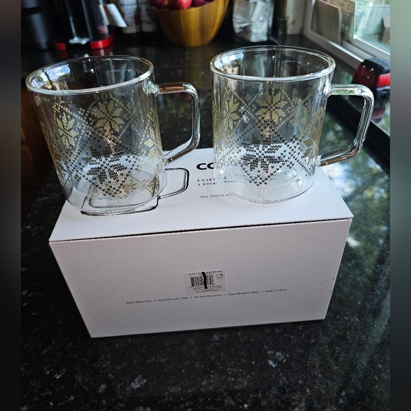 Corkcicle Fairisle Glass Mug, Set of 2 - Picture 6 of 7
